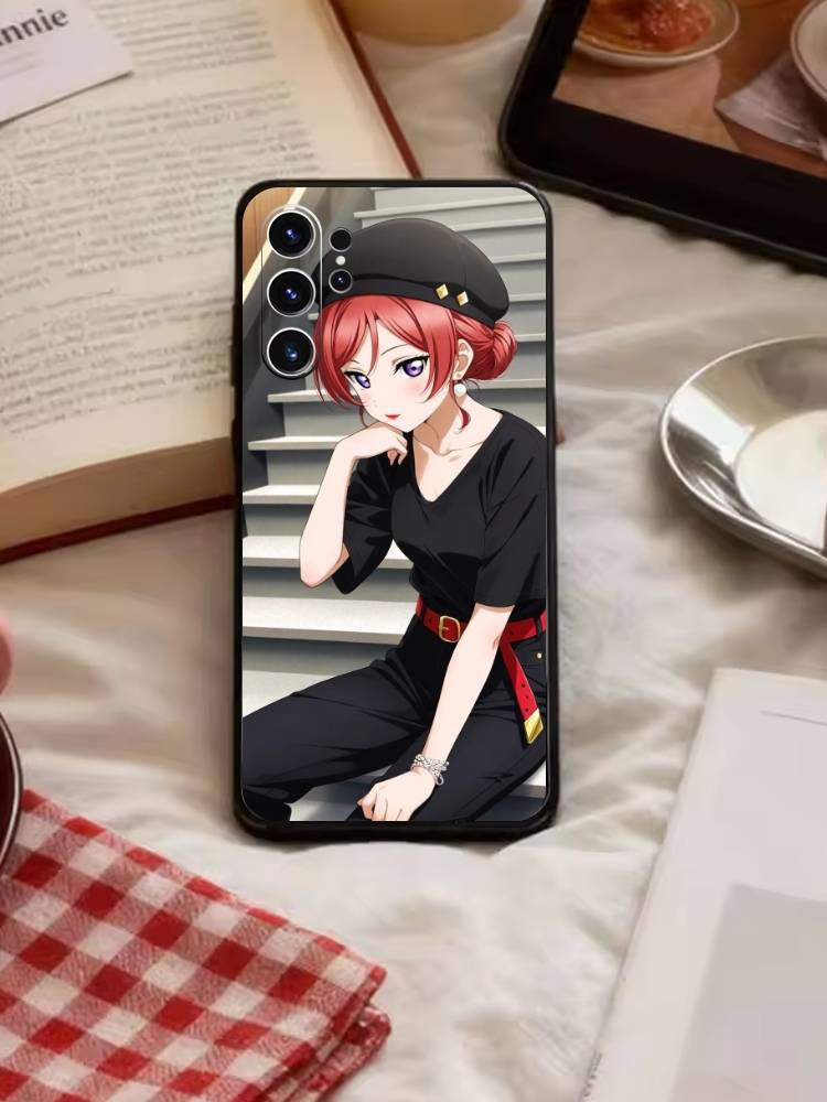 Nishikino Maki-Love Live Handyhülle Für Samsung S26,S25,S24,S23,S22,S30,S21,Ultra,Plus,FE 5G Schwarze Weiche Hülle