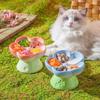 Gradual Change Color Raised Cat Feeder High Foot Cat Food Dispenser Ceramic Pets Dish  Small Dog