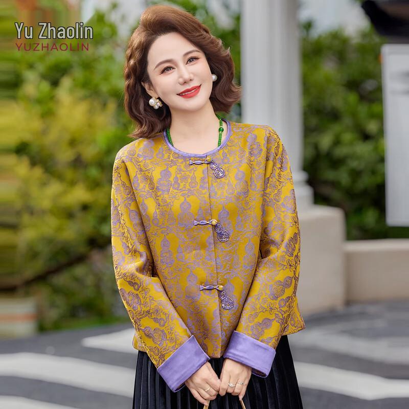 YUZHAOLIN New Chinese Style Women s Jacquard Spring Jacket 3XL
