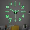Silent Digital Wall Clock DIY Hanging Watch Simple Mute Clock  Bedroom