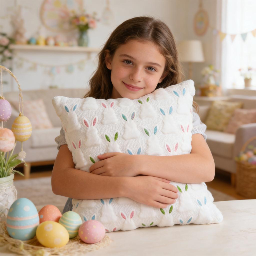 45cm Easter Pillowcase, Cute And Soft Plush Bunny, Spring Home DeCor, Suitable For Sofa, Living Room, And Bedroom.