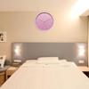 PATIKIL 20cm Wall Clock, 3D Numbers, Quartz Movement, Silent, No Tick-Clack, Round Wall Clock, for Office and Bedroom Decoration, Pink