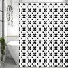 Clover Continuous Decorative Pattern Shower Curtain, Bathroom Decorative Shower Curtain, Waterproof Shower Curtain with Hooks