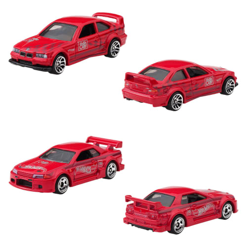 Hot Wheels Mattel 80th Anniversary 8-Pack Vehicle Toy Mini Cars, Ages 3 and Up, Red, JGK09