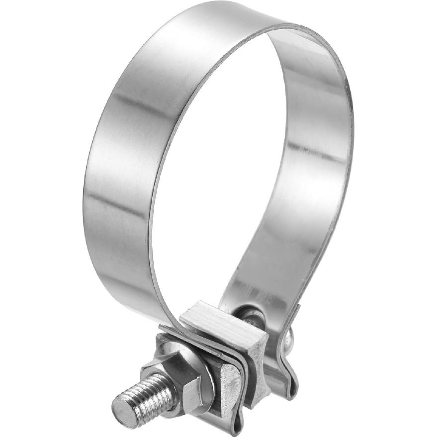 HARFINGTON 410 Stainless Steel Exhaust Clamp 2.48" Butt Joint Narrow Band Muffler Seal Exhaust Narrow Lap Butt Clamps for Pipes Muffler Converters