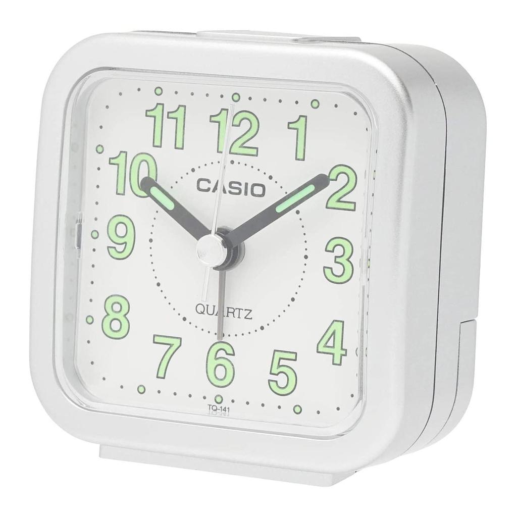 CASIO Analog Travel Clock, Small, Silver, TQ-141-8JF