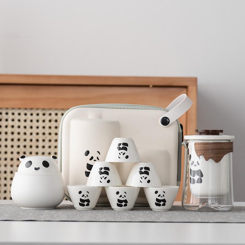 Panda Kung Fu Tea Set Teacup Set Portable Travel Tea Set Tea Pot Kuaike Tea Cup High-end Business Gifts