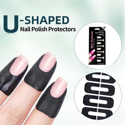 1sheet /5pair Nail Polish Protector for Fingers Cuticle Protection for Nail Painting U-Shaped Peel Off Tape Nail