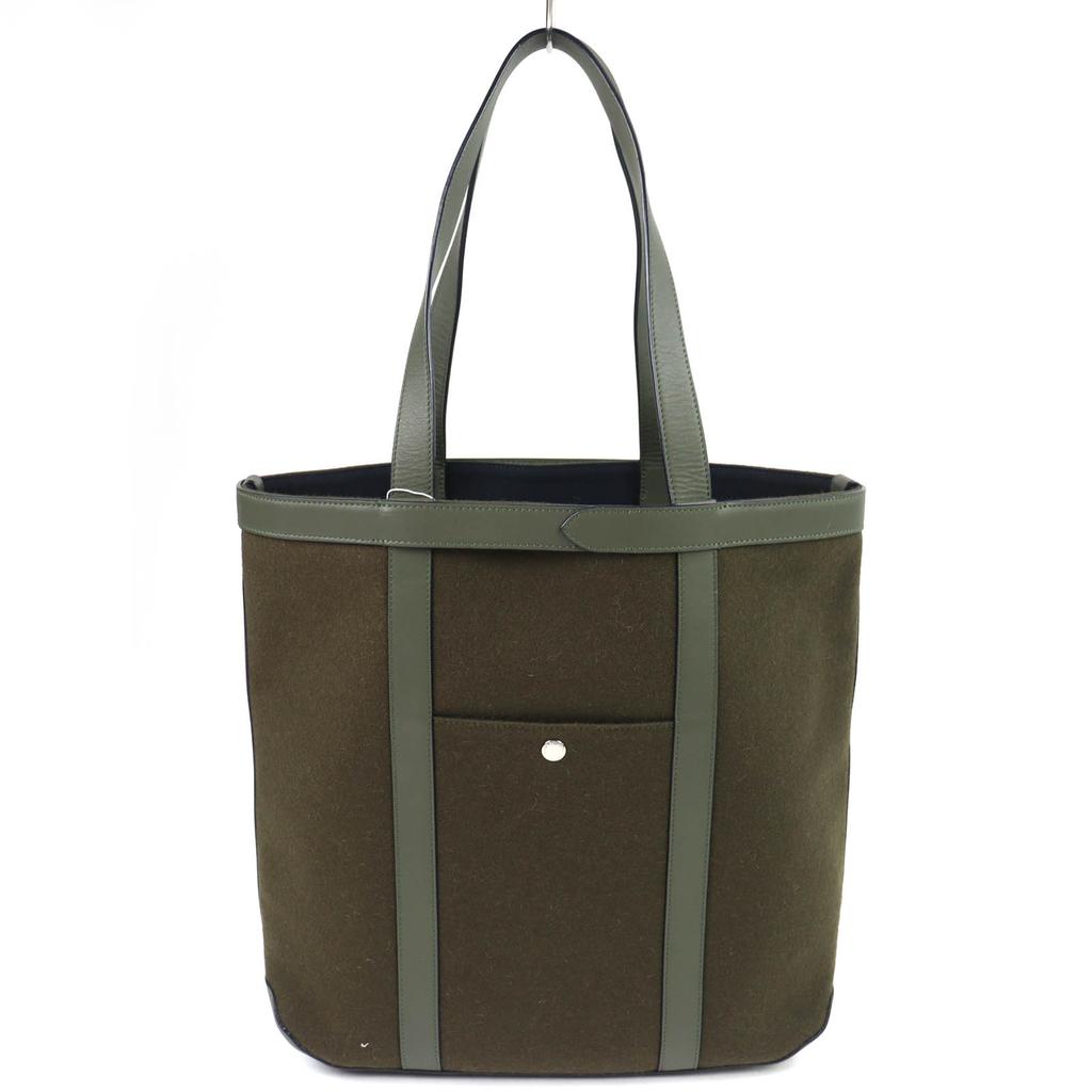 Pristine J&M Davidson Tote Bag N/S Tote khaki leather mens 1822N Used