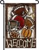 Fall Football Pumpkin Garden Ag 12x18in Double-Sided Outside, Burlap Small Welcome Seasonal Autumn Sports Game Day Ag Fo EEL