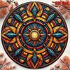 Round Aluminum Mandala Metal Wall Poster Bright Living Room Decor