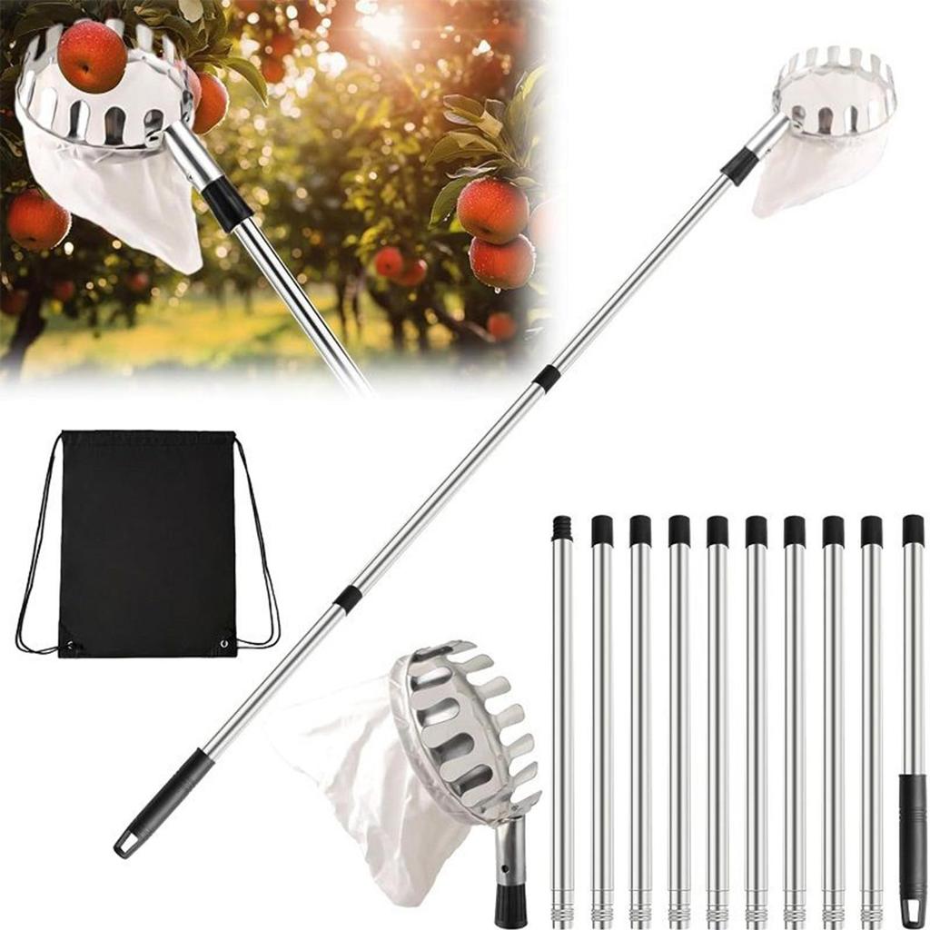 Fruit Picker Pole Fruit Picker Pole With Basket Ergonomic Gadget Professional Equipment Catcher For Picking Harvesting