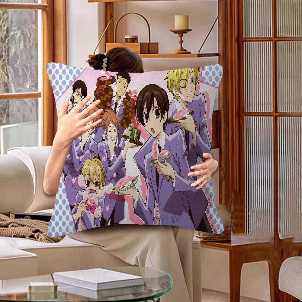 Anime Ouran High School Host Club Personalized Picture Text Home Decorative Pillows Household Gifts 45x45cm