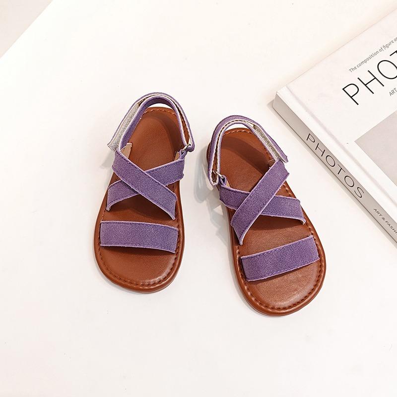 Artistic Retro Girls' Beach Sandals for Toddlers & Youth Simple Soft-Sole Princess Shoes for Babies Fashion Kids Shoes