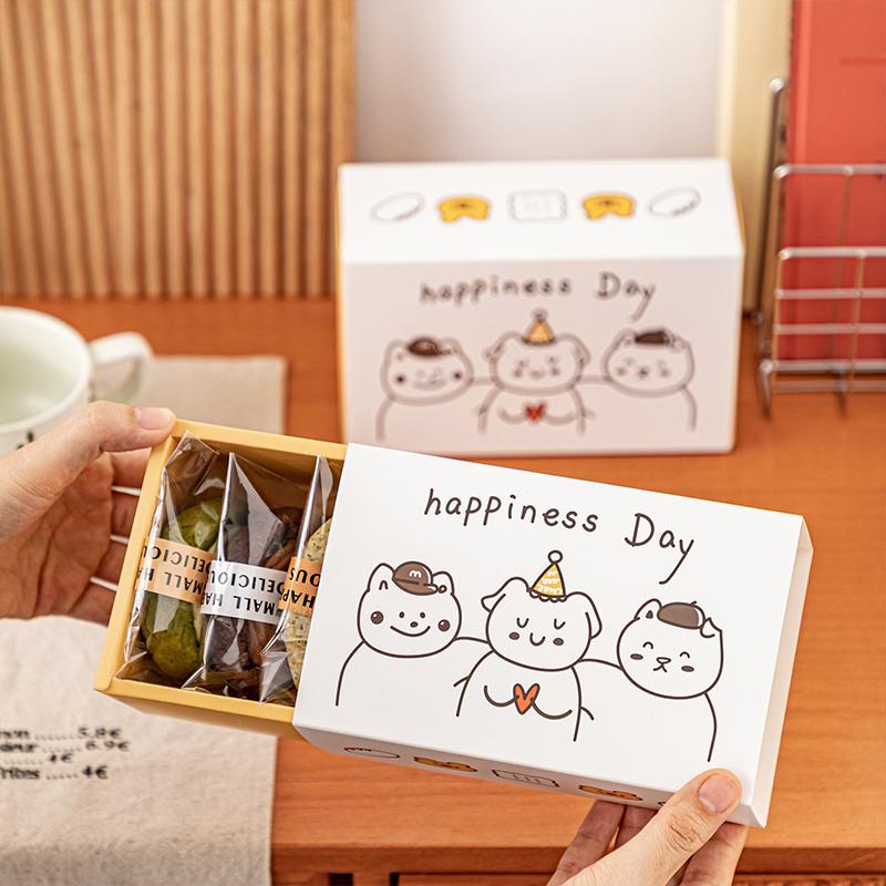 Cartoon Snowflake Crisp Scones Packaging Box Drawer Candy Biscuit Cookie Gift Packing Box