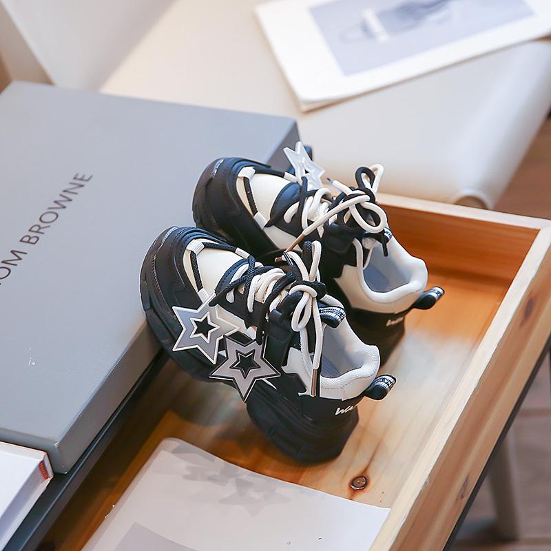 Girls Sneakers Pink Stars Cute Children Fashion Sport Shoes Non-slip Kids Versatile Soft Princess Shoes Drop Shipping Boys Shoes