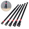 5PCS 6 Inch Magnetic Long Nut Driver For Impact Drill Hex Socket Adapter 8-14mm Magnetic Nut Driver Alloy Steel Electrophoresis