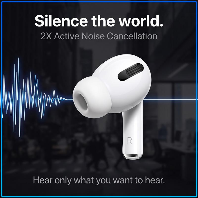 Apple AirPods Pro Second Gen ANC Earbuds Adaptive EQ Dynamic Head Tracking Auto Pair Wireless Earphones With Charging Case