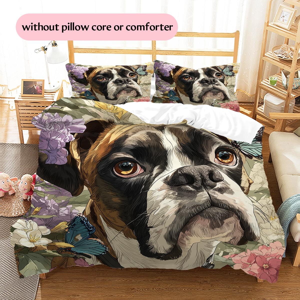 

Boxer Pattern Bedding Home Decoration Birthday Gift (1 * duvet cover + 2 * pillowcase, without core) 135x200cm