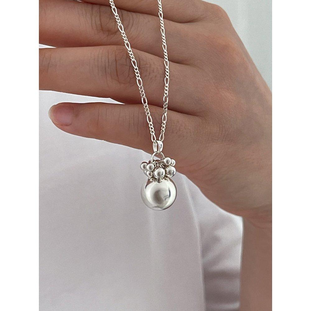 Silver Ball Long Necklace_Mvn63