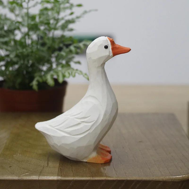 Crafts Penguin Simulation Animal Carving Log Decoration Emperor Penguin Decoration