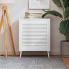 VidaXL Louvered Door Solid Pine Wood White 61.5x59.4 Cm