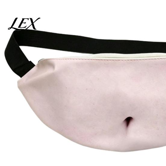 Unique Bar Gathering Bag Funny Belly Bag, Realistic Big Waist Novelty Fanny Fashionable Pouch for Men Pack with Adjustable Strap, Gag Gift Dad Husband