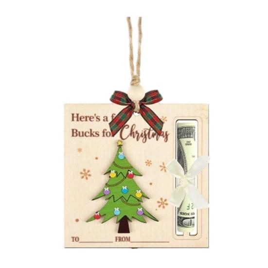 1/6Pcs Christmas Wallet Pendant Snowman Xmas Tree Gift Box Deer Pattern Pendant Striking Atmosphere
