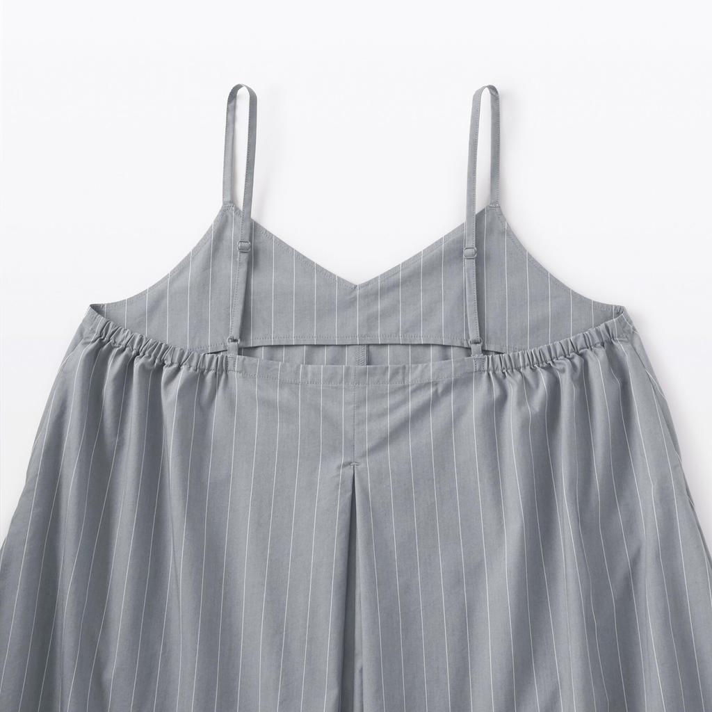MUJI Broad Camisole Gray Size BC2L9A5S Women's Quick-Drying Dress, Stripe, L,