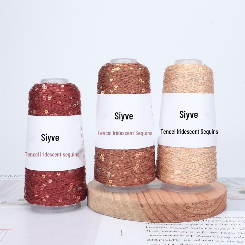Si Yue Tencel Iridescent Sequin Yarn - Hand-Knitted Fashion Dazzling Yarn