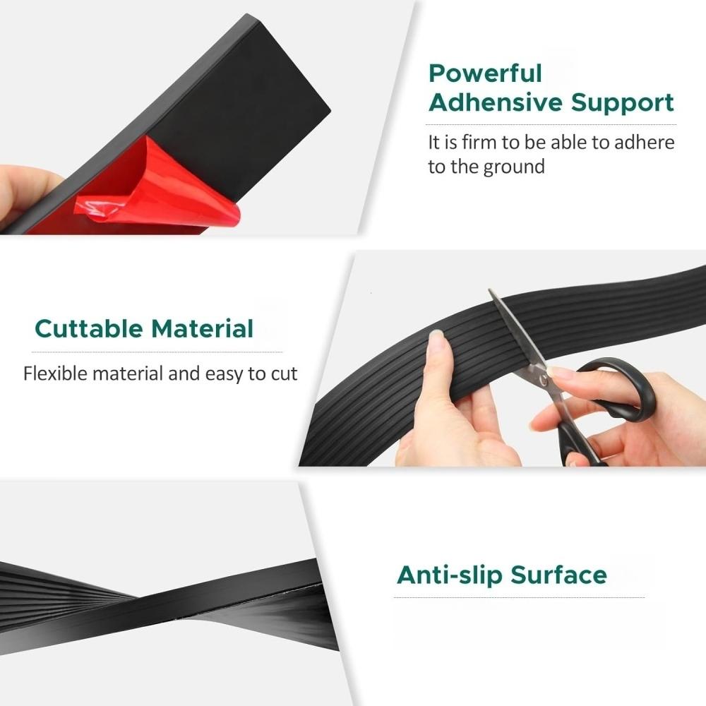 1PC 1mX5cm Multi Purpose Ramp Mat Door Threshold Ramp Self Adhesive Durable Non Slip Suitable for Robotic Vacuums Home