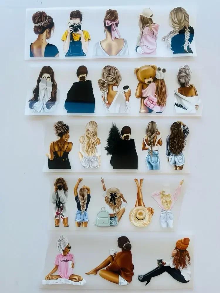 1 Loop Cute Beautiful Fashion Girl Lady /coffee/mirror Masking PET Washi Tape