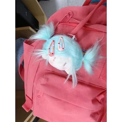 Funny Doll Key Pendant Doll Head Keychain Plush Long Hair Doll Pendant Cute Doll Bag AccessoryRoom Decorations