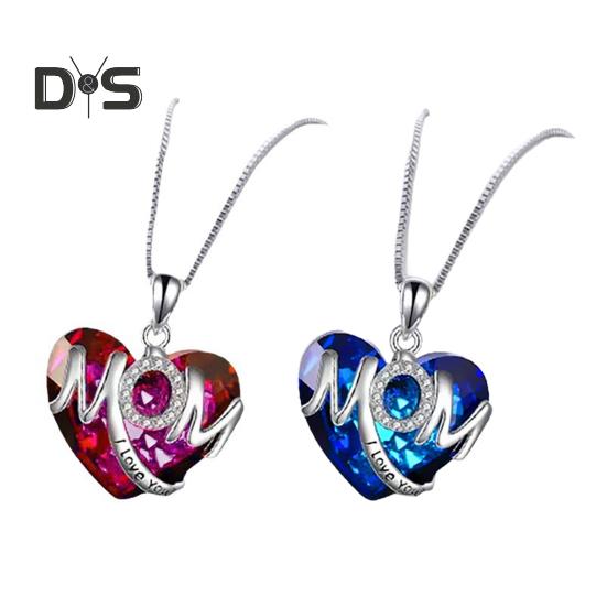 Collier pour femme avec pendentif cœur scintillant, longueur réglable, cadeau de fête des mères, accessoires de bijoux