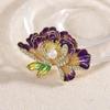 Exquisite High-End Peony Brooch: Elegant Chinese Style Flower Pin for Women's Clothing Accessories or Gift.