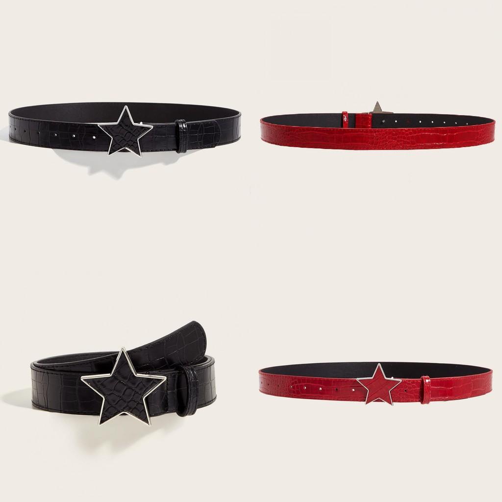 Punk Leather Belt With Gold Alloy Buckle For Men And Women Casual Wear