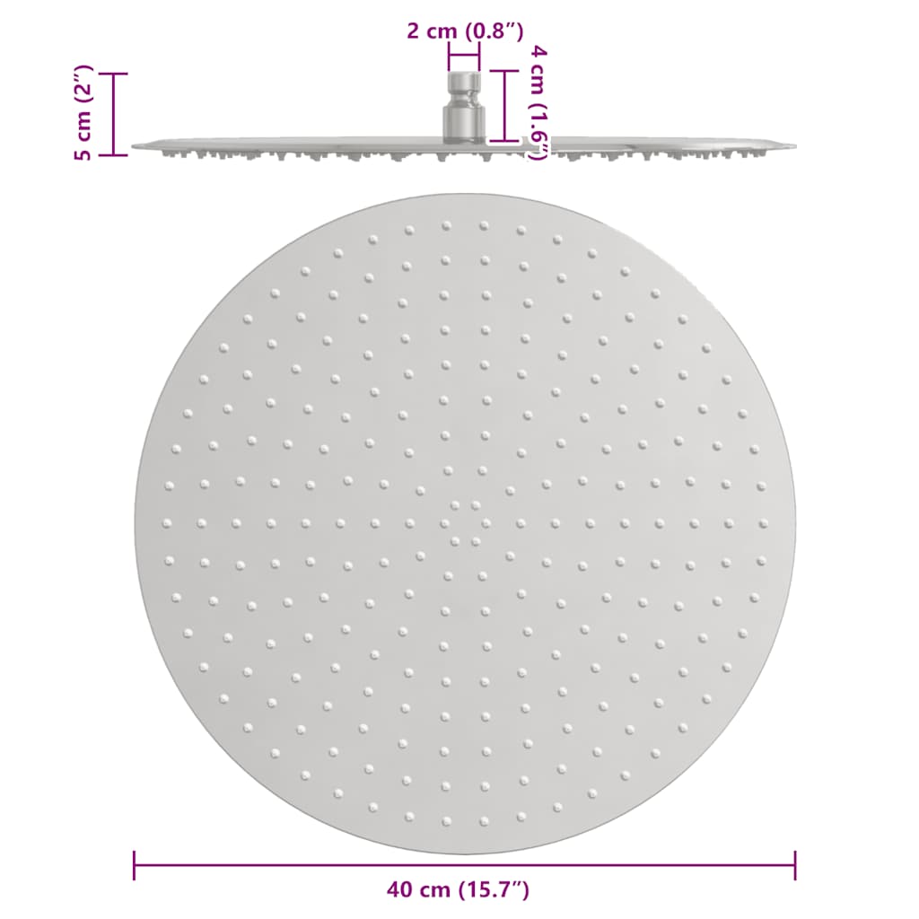 Rain Shower Head 304 Stainless Steel 40 cm Round
