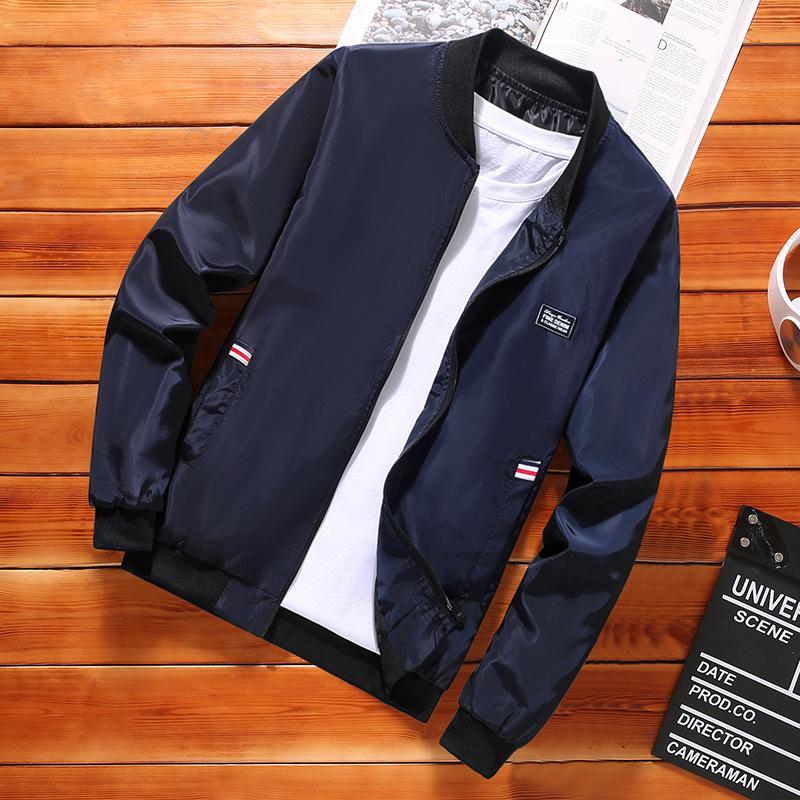 Leichte Windjacke für Herren, Frühlings- und Herbstjacke, Mantel, winddicht, für den Außenbereich, lässig, stilvoll, mit Reißverschlusstasche