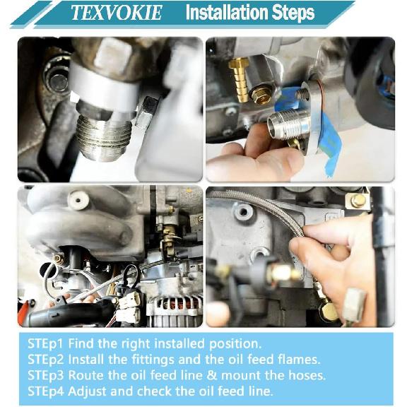 551871 60" Length Billet Steel Braided Turbo Oil Feed Line Length 4AN 90 Degree Straight Hose Straight PTFE line straight Hose End Pressure Stainless