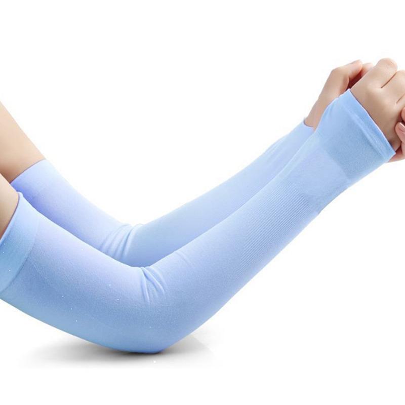1Pair Arm Sleeves Summer Sun UV Protection Ice Cool Biking Running Fishing Driving Arm Cover Warmers for Men and Women