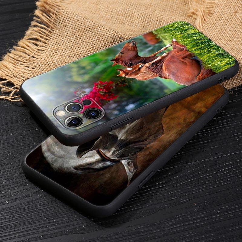 Galloping Horse Animal Funda For Iphone 14 Case For iPhone 15 11 12 13 Mini 14 Pro Max XS X 7 8 Plus 15 Cases Soft Cover Horses