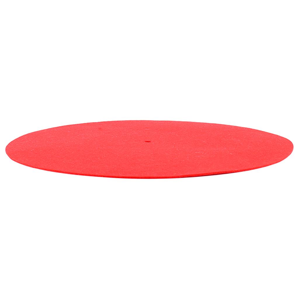 Phonograph Wool Pad Antiskid Shockproof Turntable Red Mat for Record Players 30cm