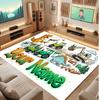 Dinosaur Theme Soft Crystal Velvet Rug Custom Name & Text Print Non Slip Floor Rug for Bedroom Living Room