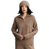 Women's Cashmere Zipper Sweater - Half-High Collar, Autumn/Winter Loose Knit, Casual Thick Outerwear