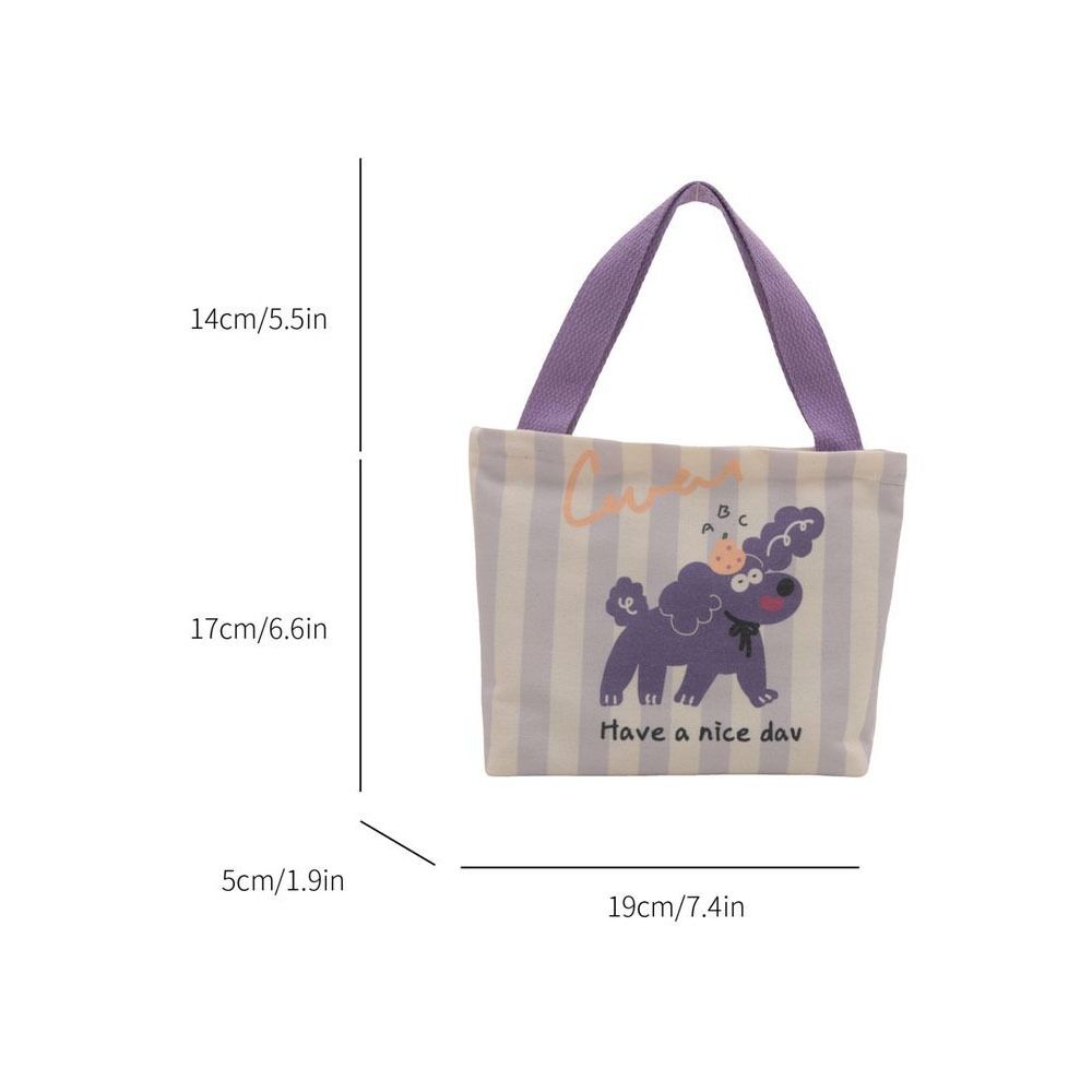 Süße Mini-Canvas-Tasche Koreanischer Stil Tragbare Damen-Handtasche Lunchtasche Cartoon Geldbeutel Kopfhörer-Aufbewahrungstaschen Lunchtasche