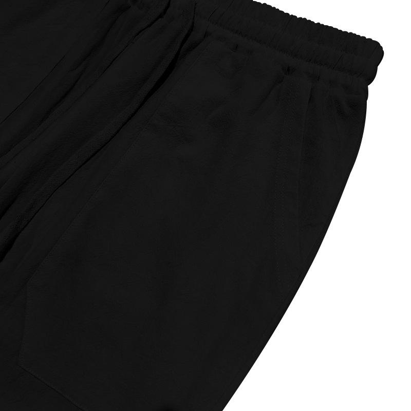 Men's cotton linen plus size trousers breathable sweat solid colour trousers basic paragraph casual wide-legged trousers man
