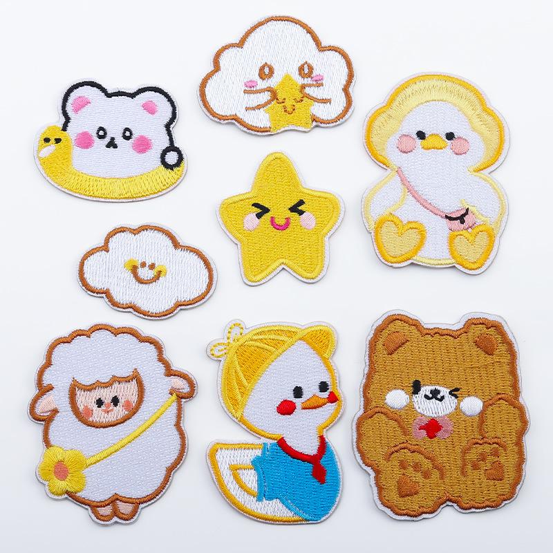 Self-Adhesive Embroidery Cartoon Patch Stickers for Clothes and DIY Journals