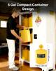Safety Can, 19 L Type I Yellow Safety Can for Diesel with Stainless Steel Flame Arrester, Self-Closing Lid, and PE Funnel, Carbon Steel Flammable Fuel