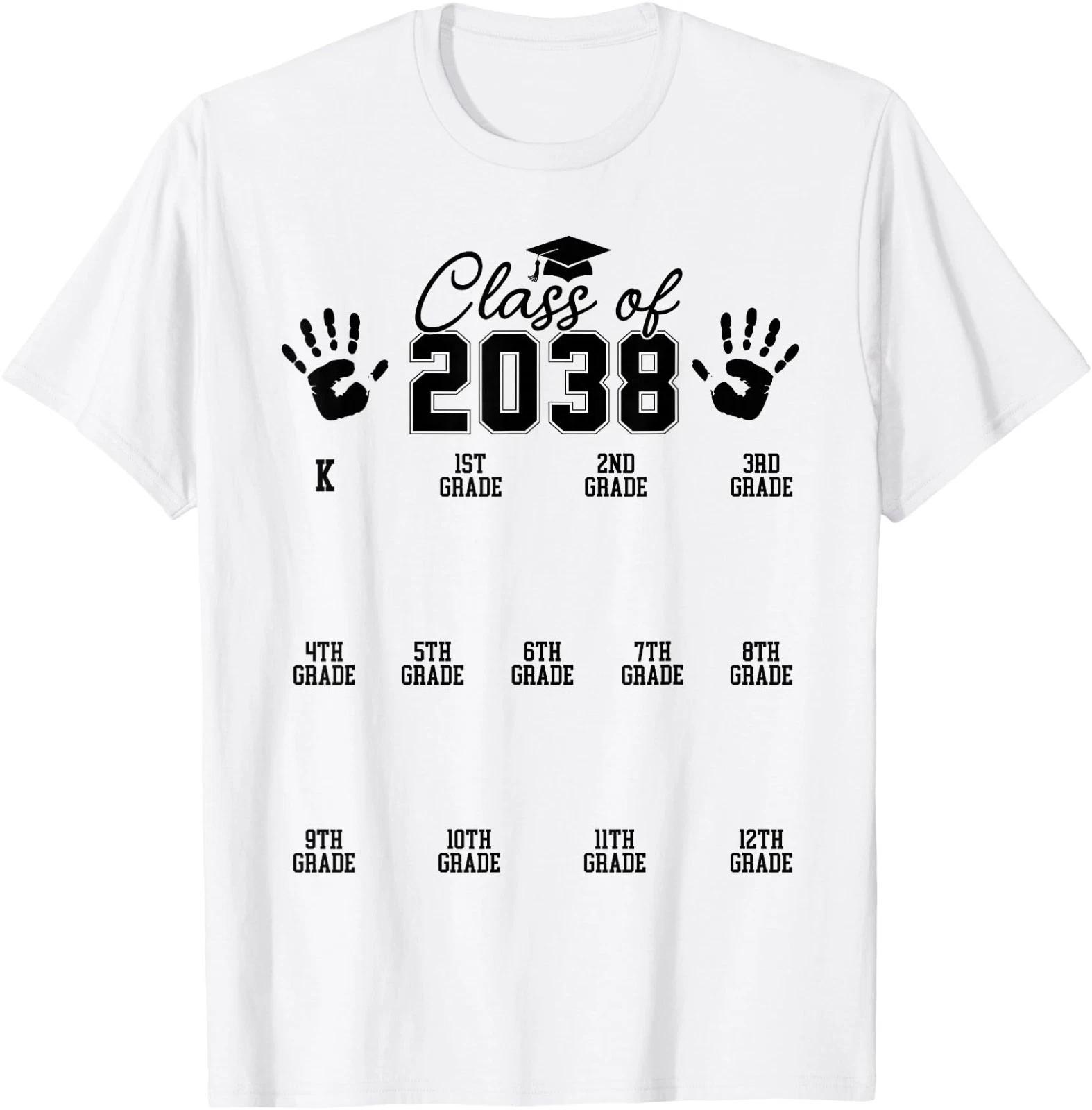 Class of 2038 Grow with Me Handprint Pre-K 12th Grade T-Shirt 4XL