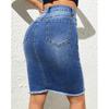 Women High Waist Denim Skirts Ladies Stretch Jeans Knee Length Casual Bodycon Skirt